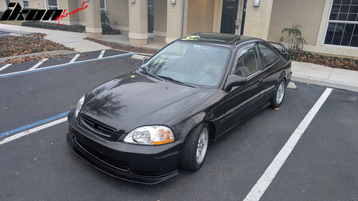 1996-1998 Honda Civic DP Style Unpainted Black Front Bumper Lip Kit PU