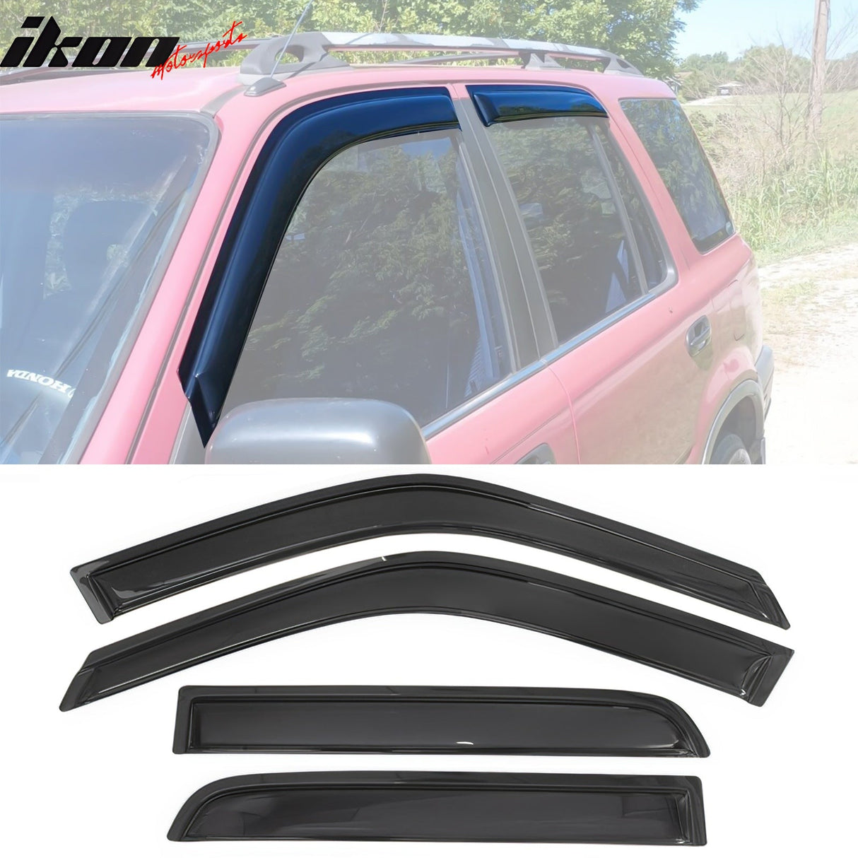 1997-2001 Honda CRV Smoke Tinted Slim Style Window Visors Acrylic