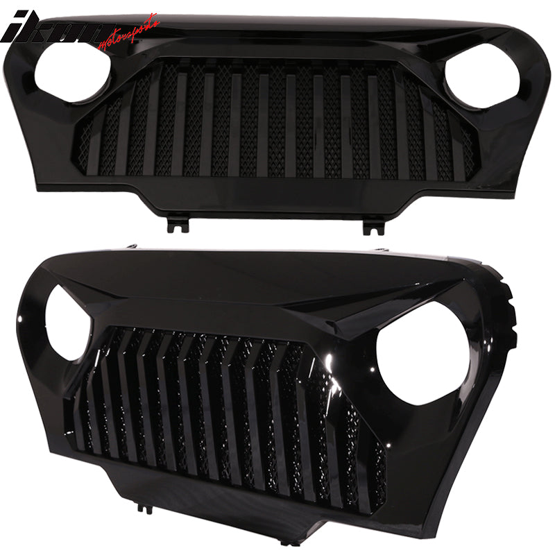 1997-2006 Jeep Wrangler TJ V2 Top Fire Style Grille Gloss Black ABS