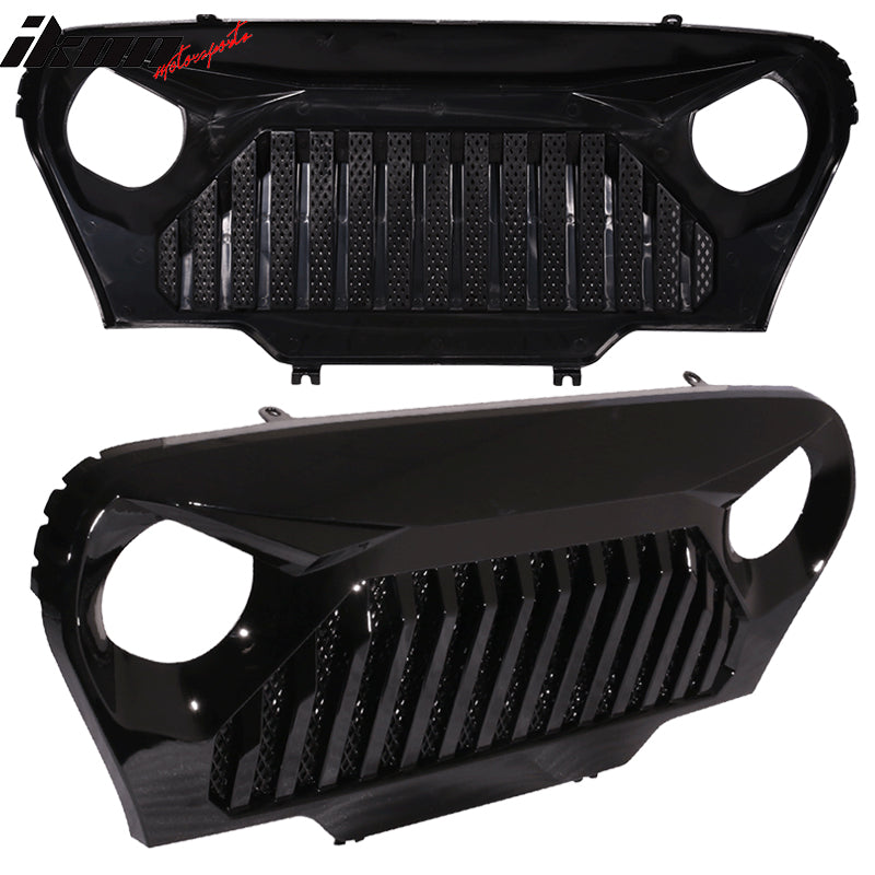 1997-2006 Jeep Wrangler TJ V2 Top Fire Style Grille Gloss Black ABS
