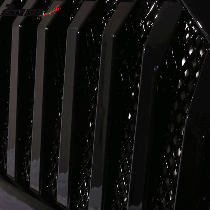 1997-2006 Jeep Wrangler TJ V2 Top Fire Style Grille Gloss Black ABS