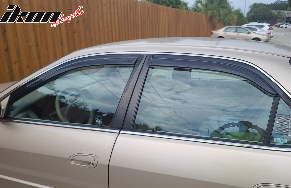 1998-2002 Honda Accord Smoke Tinted Slim Style Window Visors Acrylic