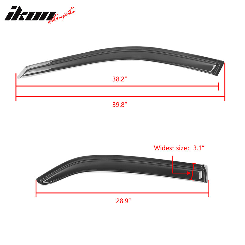 1998-2002 Honda Accord Smoke Tinted Slim Style Window Visors Acrylic