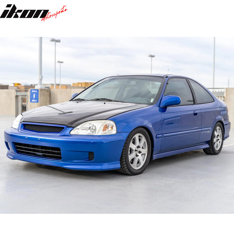 1999-2000 Honda Civic Grill Type R Unpainted Black Bumper Grille ABS