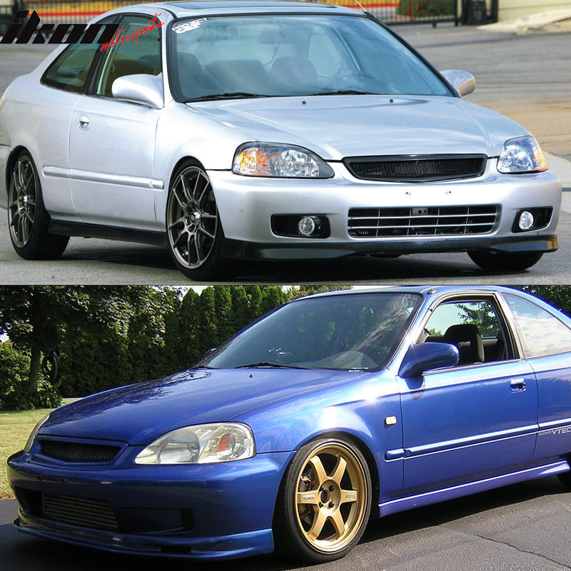 1999-2000 Honda Civic Grill Type R Unpainted Black Bumper Grille ABS