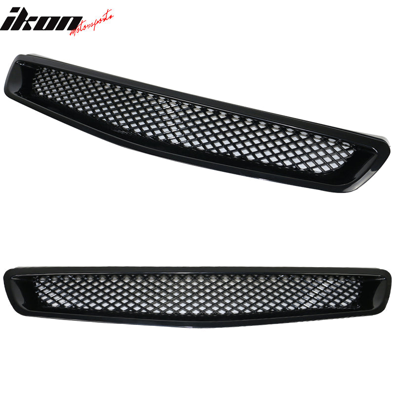 1999-2000 Honda Civic Grill Type R Unpainted Black Bumper Grille ABS