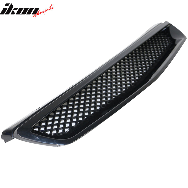 1999-2000 Honda Civic Grill Type R Unpainted Black Bumper Grille ABS