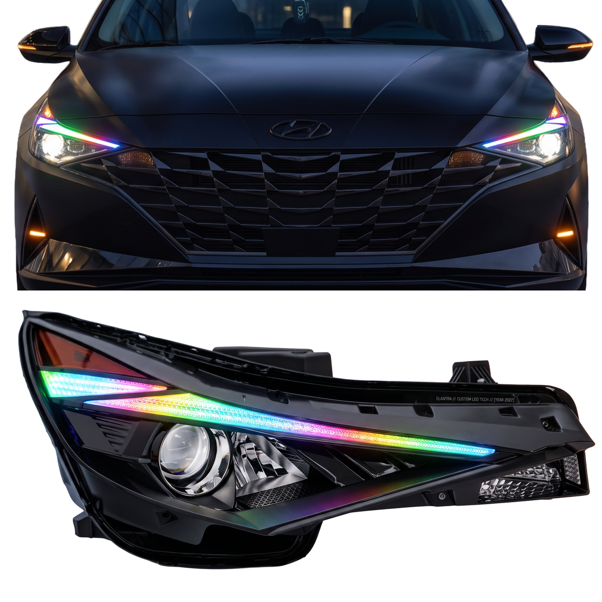 Hyundai Elantra Multicolor Flow Series DRL Boards (2021-2023)
