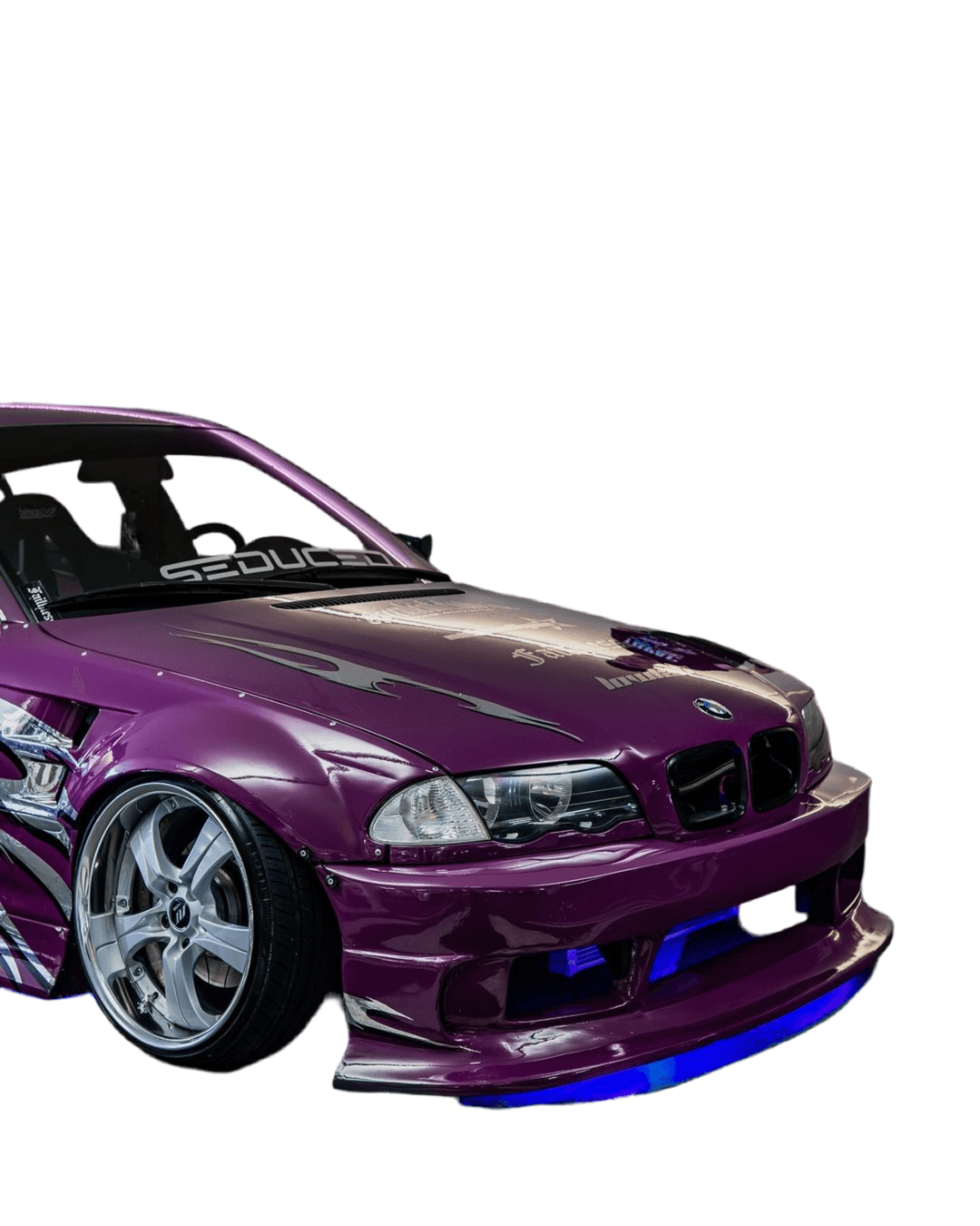 BMW 3-Series E46 Sedan Full Over Fender Kit with Vented Front Fenders - ABS OR Fiberglass - K2 Industries