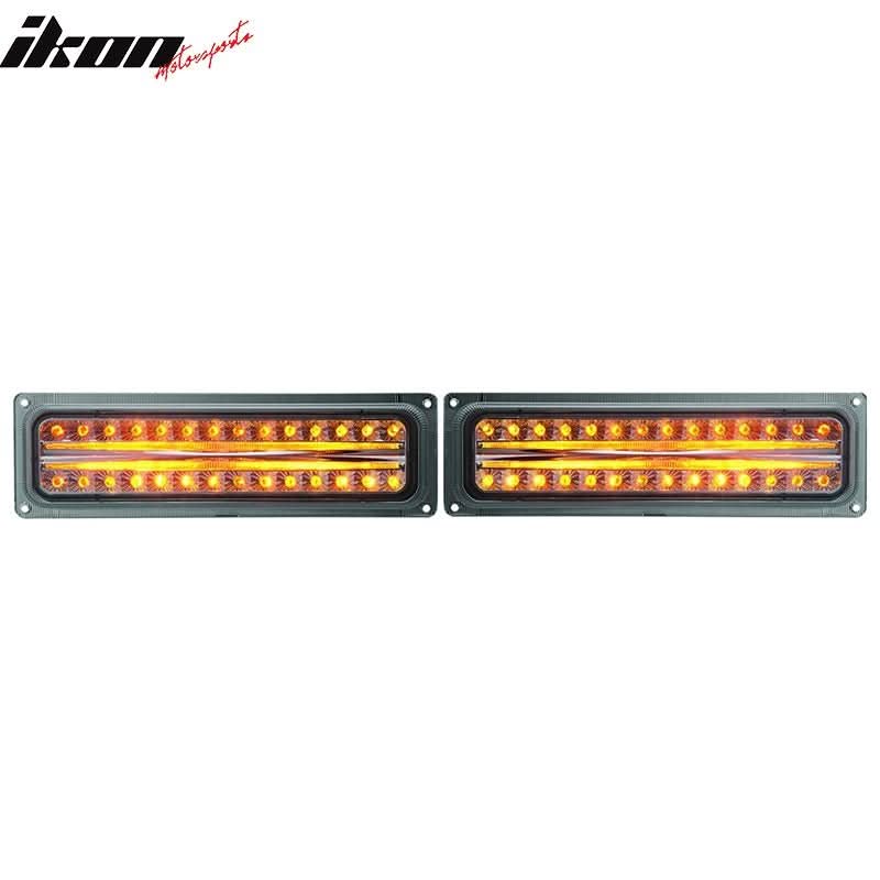 1988-1998 GMC C/K 1500 2500 3500 Smoke LED Front Bumper Parking Lights