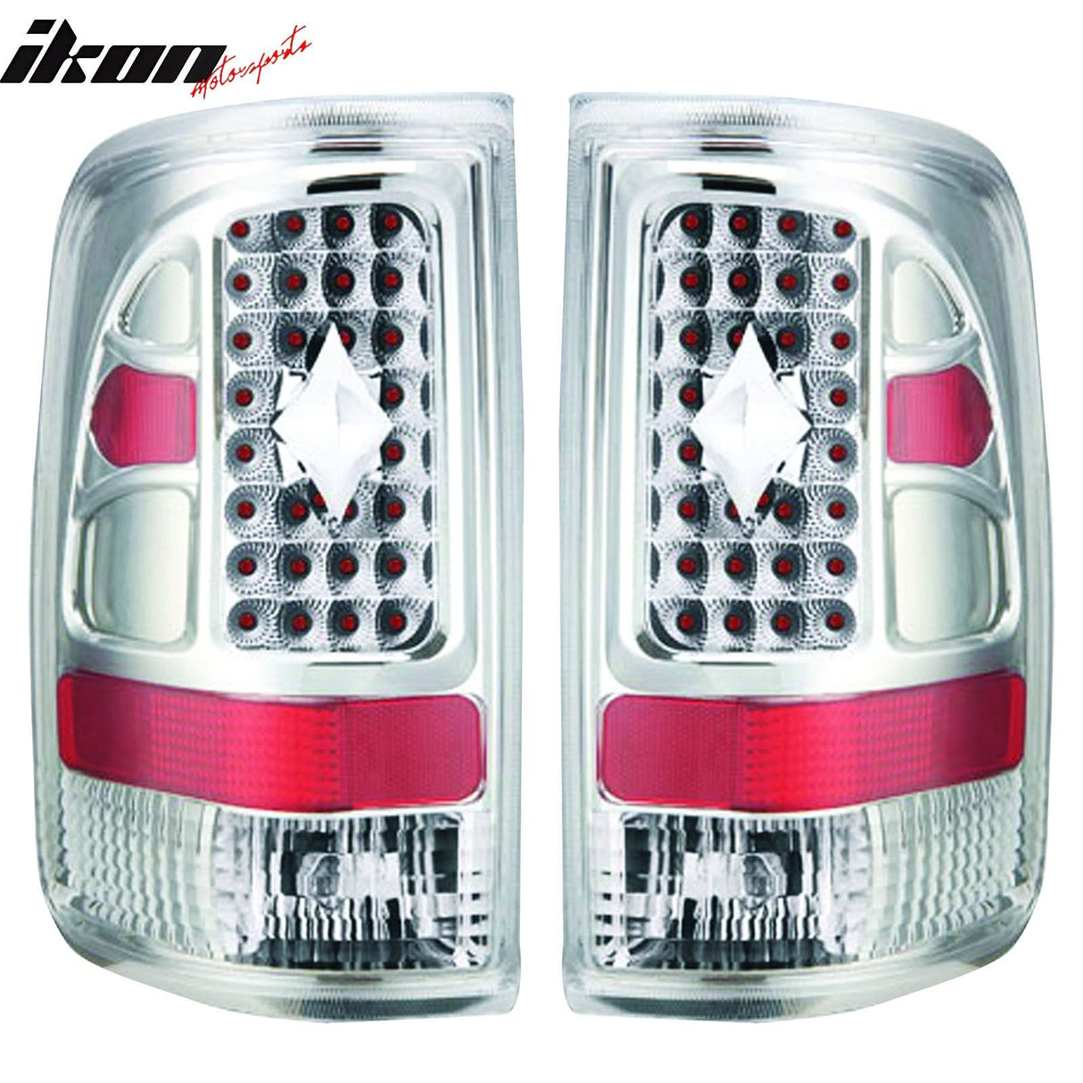 2004-2007 Ford F-150 Chrome Clear Lens LED Tail Lights Brake Lamp Pair