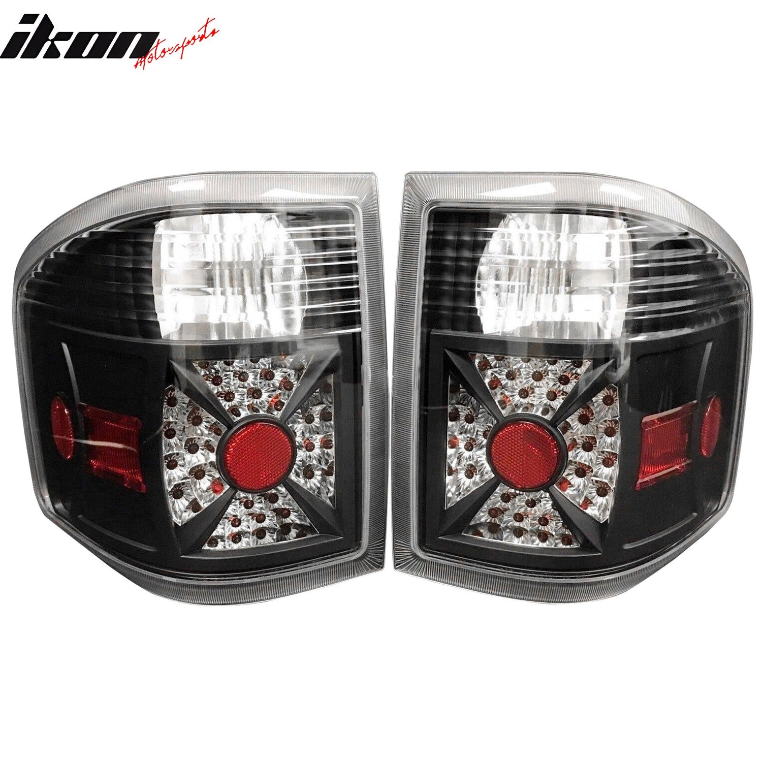 2004-2007 Ford F-150 Black Clear Lens LED Tail Lights Rear Brake Lamps