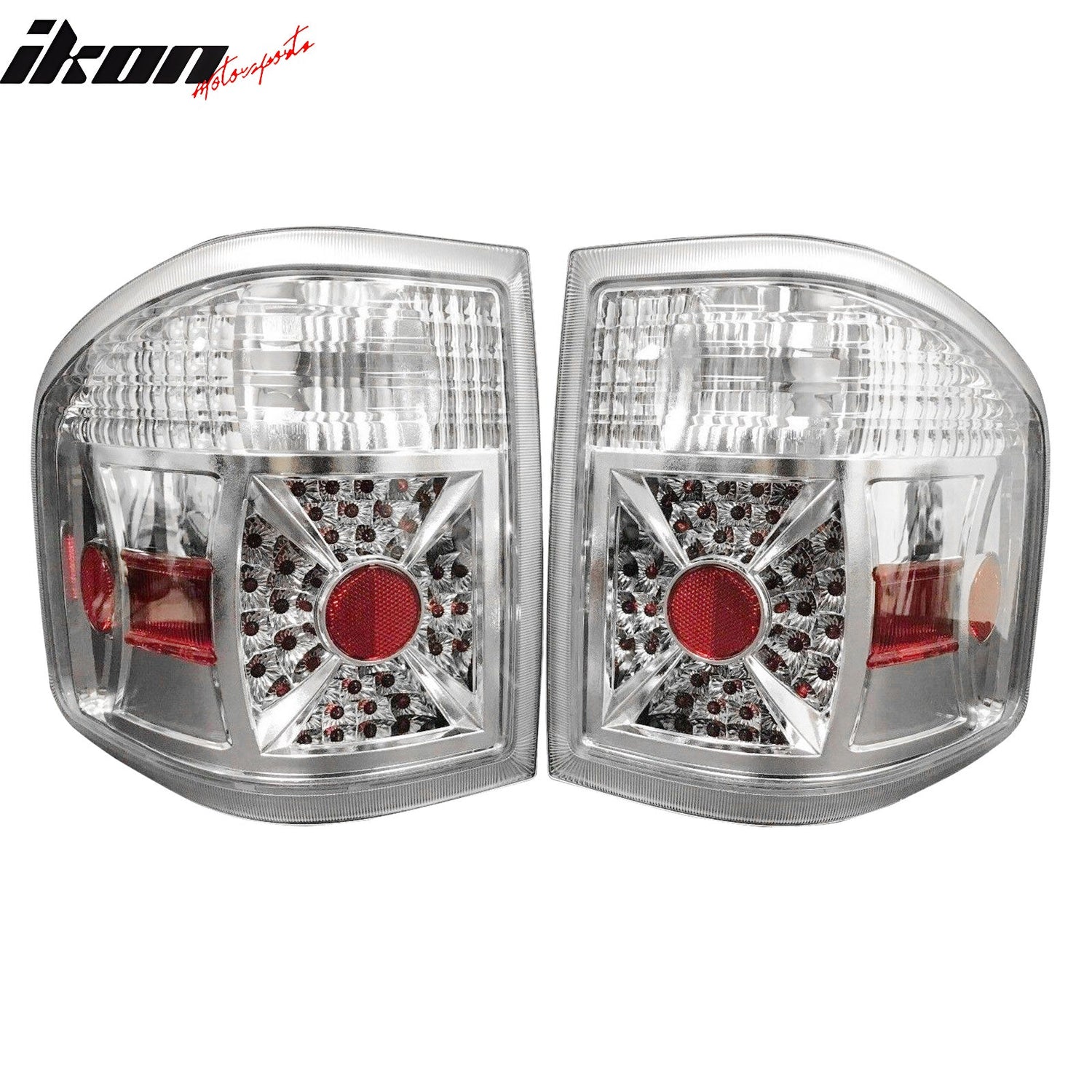 2004-2007 Ford F-150 Chrome Clear Lens LED Tail Lights Rear Brake Lamp