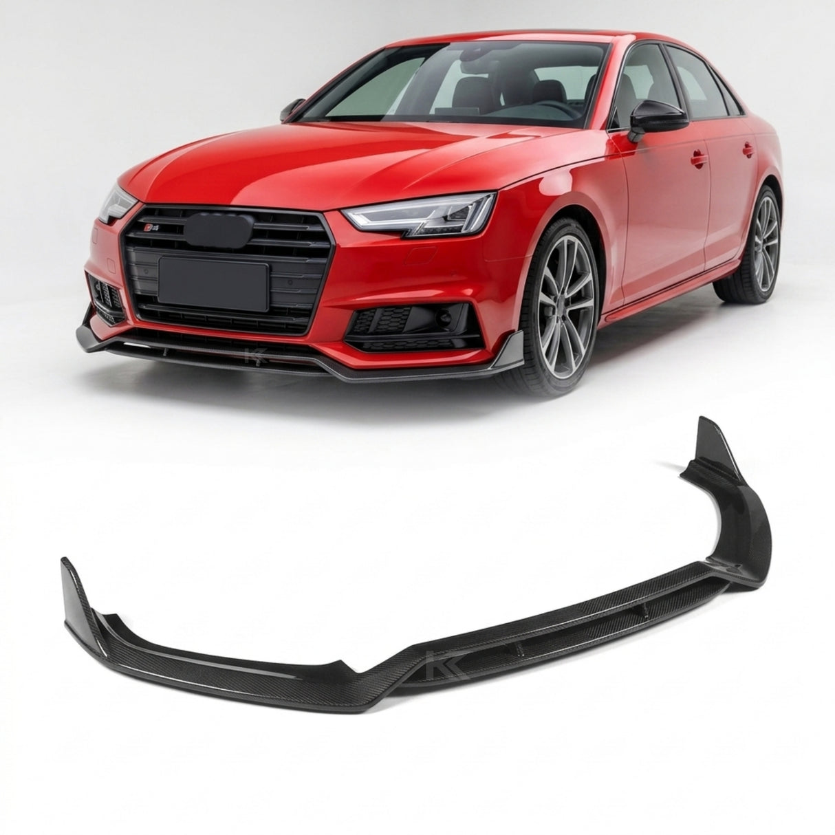2017–2019 Audi A4 S-Line / S4 B9 Sedan Front Valance Lip – Carbon Fiber