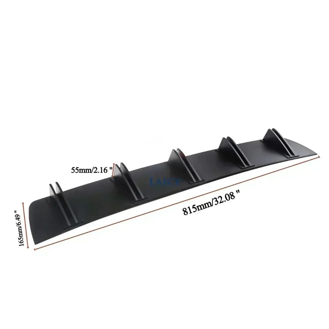 Universal Shark Fin Rear Bumper Diffuser Splitter – Matte Black / Carbon Fiber Look (81.5cm)