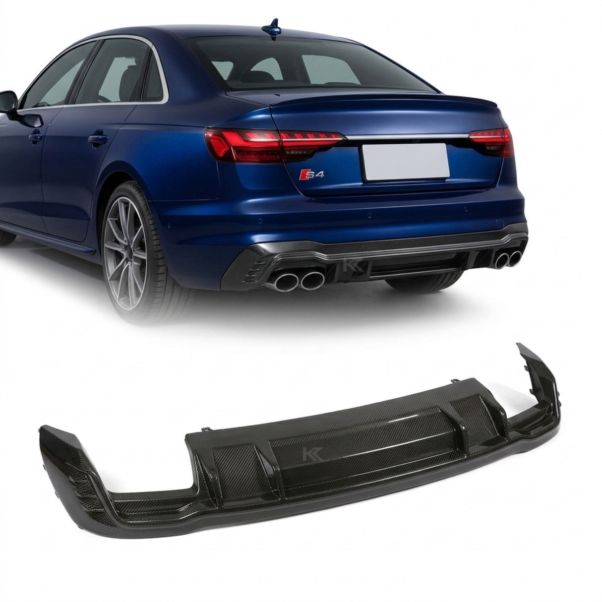 2020–2022 Audi A4 S-Line / S4 B9 Sedan Rear Diffuser – Pre-Preg Dry Carbon Fiber