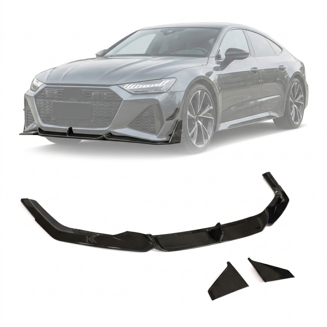 2020–2023 Audi RS7 C8 Sportback Front Bumper Splitter – Pre-Preg Dry Carbon Fiber