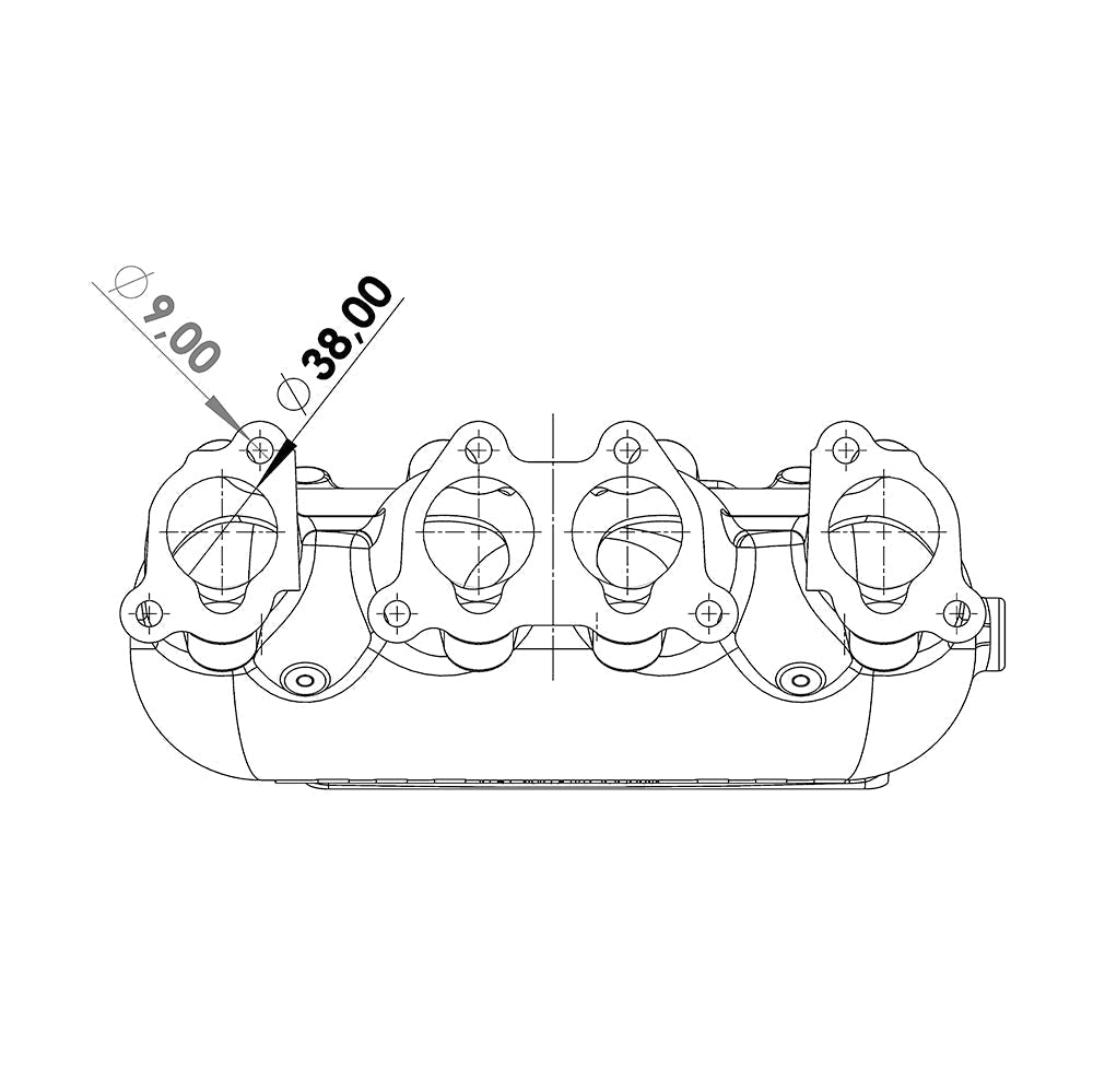 INTAKE MANIFOLD VW 8V CROSS FLOW LONGITUDINAL - 8 INJECTORS