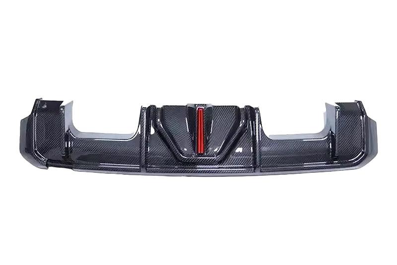 BMW 3 Series G80 M3 G82 G83 M4 Carbon Fiber Rear Diffuser with LED Lights (2019 - 2024) - K2 Industries