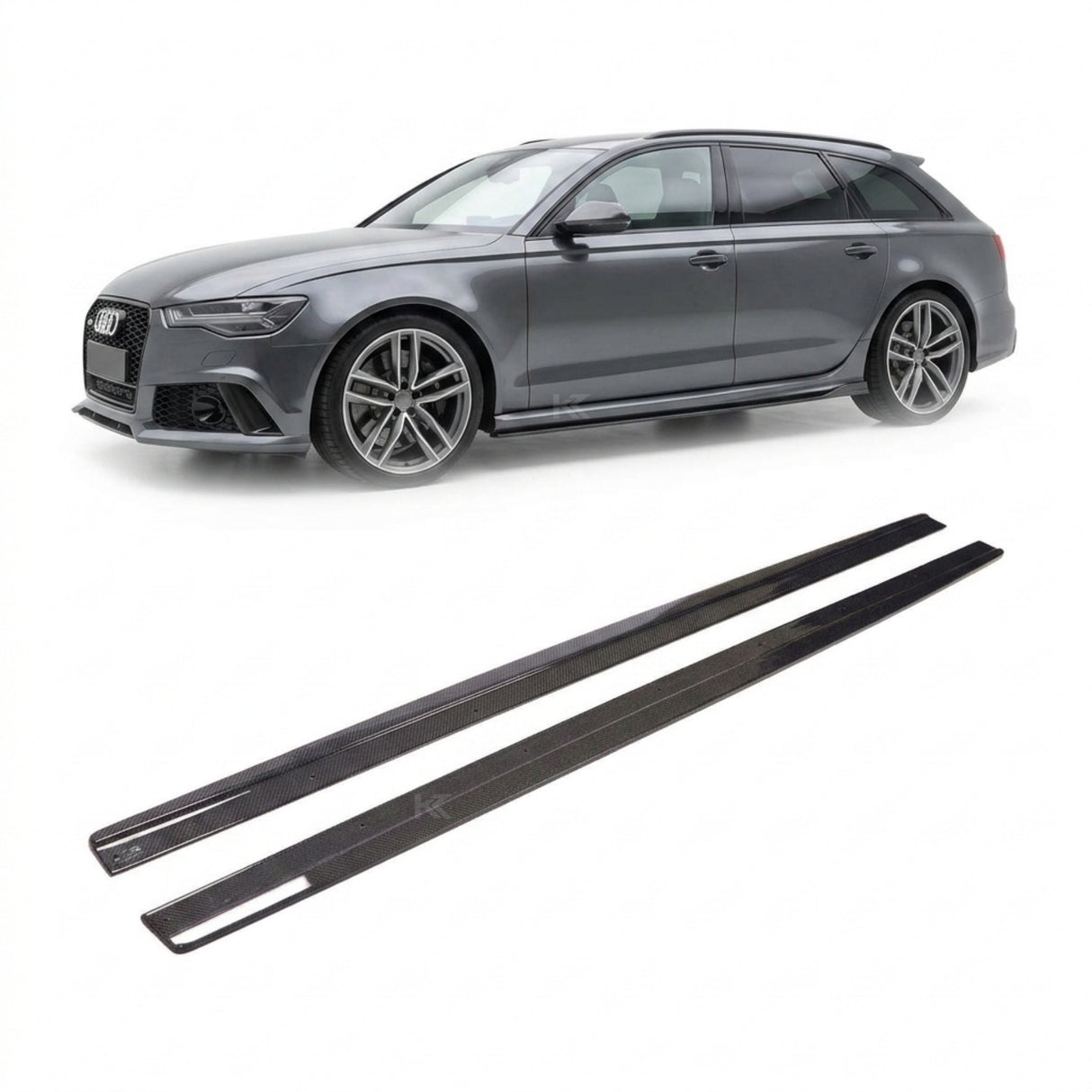 2013–2018 Audi RS6 C7 4G Avant Side Skirt Extensions – Carbon Fiber