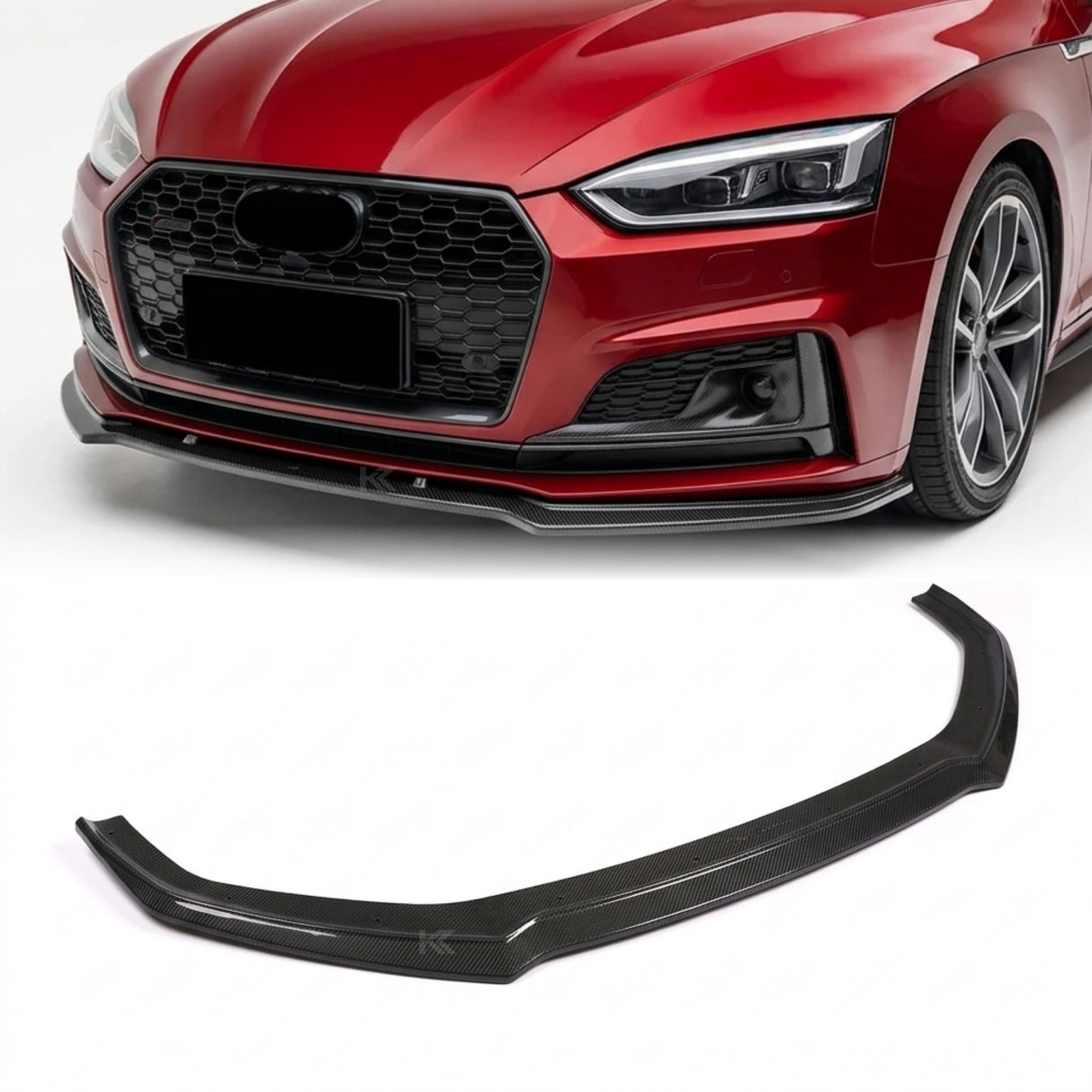 2017–2019 Audi A5 S-Line / S5 B9 Coupe & Sportback Front Lip Splitter – Carbon Fiber