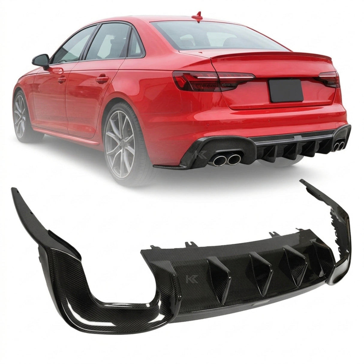 2020–2021 Audi A4 S-Line / S4 B9 Rear Diffuser – Pre-Preg Dry Carbon Fiber