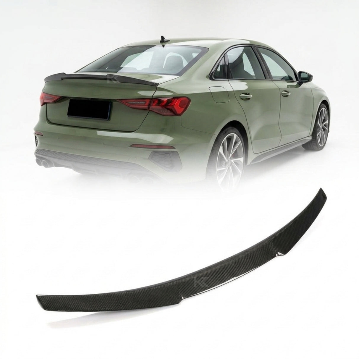 2020–2023 Audi A3 S-Line / S3 / RS3 8Y Sedan Single Deck Rear Trunk Spoiler Wing – Carbon Fiber