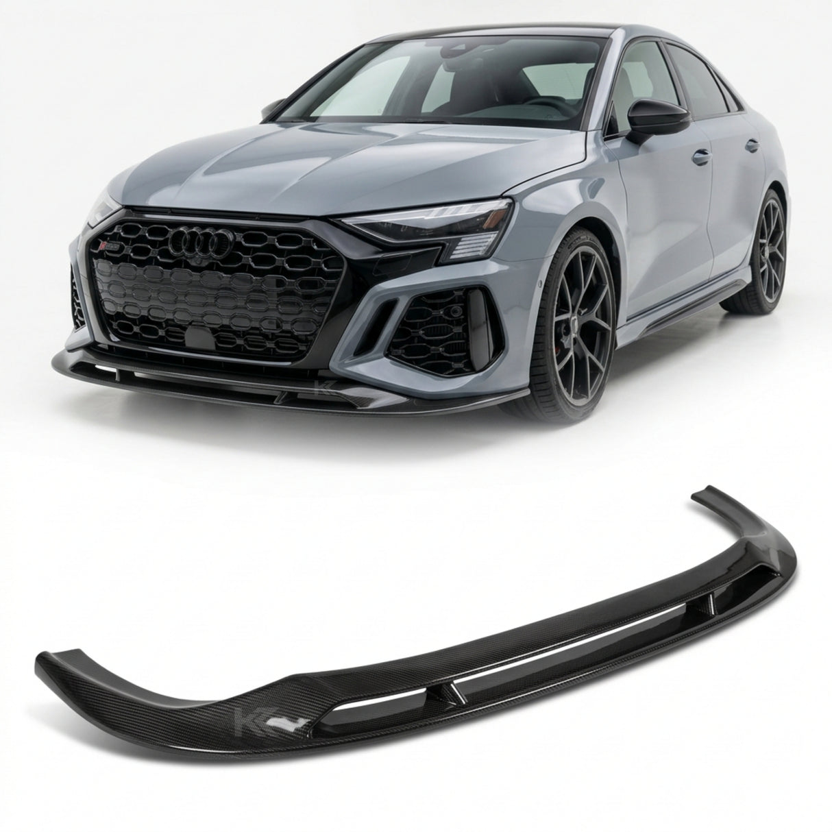 2022–2024 Audi RS3 8Y Sedan Front Bumper Lip – Pre-Preg Dry Carbon Fiber