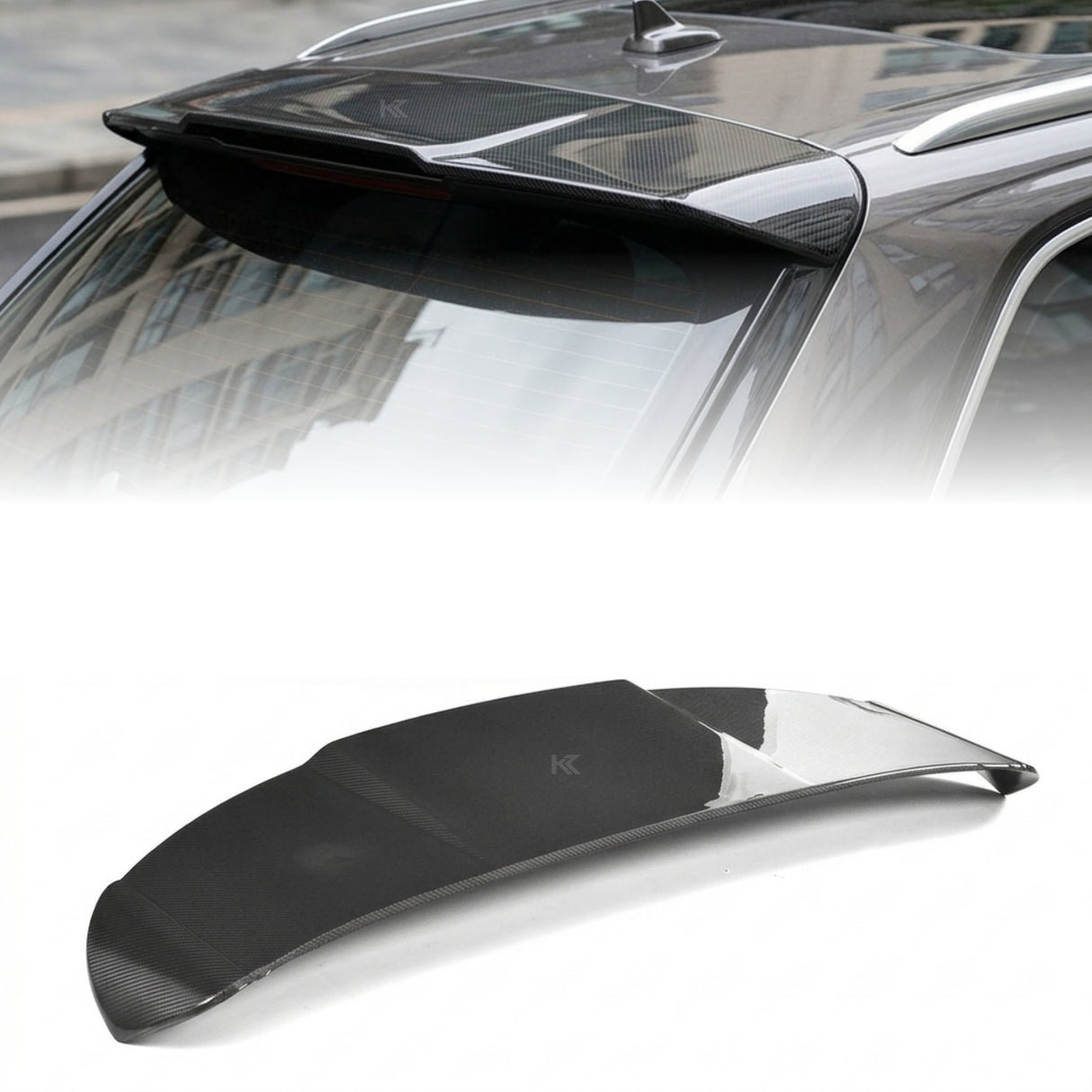 2016–2018 Audi Q7 S-Line / SQ7 4M Rear Roof Spoiler Extension – Carbon Fiber