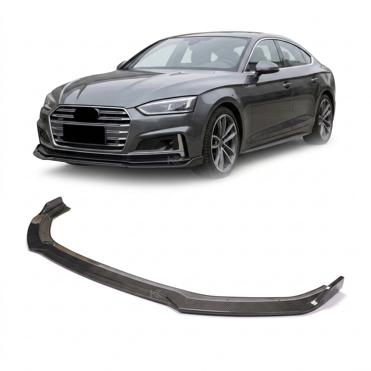 2017–2019 Audi A5 S-Line / S5 B9 Coupe & Sportback Front Lip Splitter – Carbon Fiber