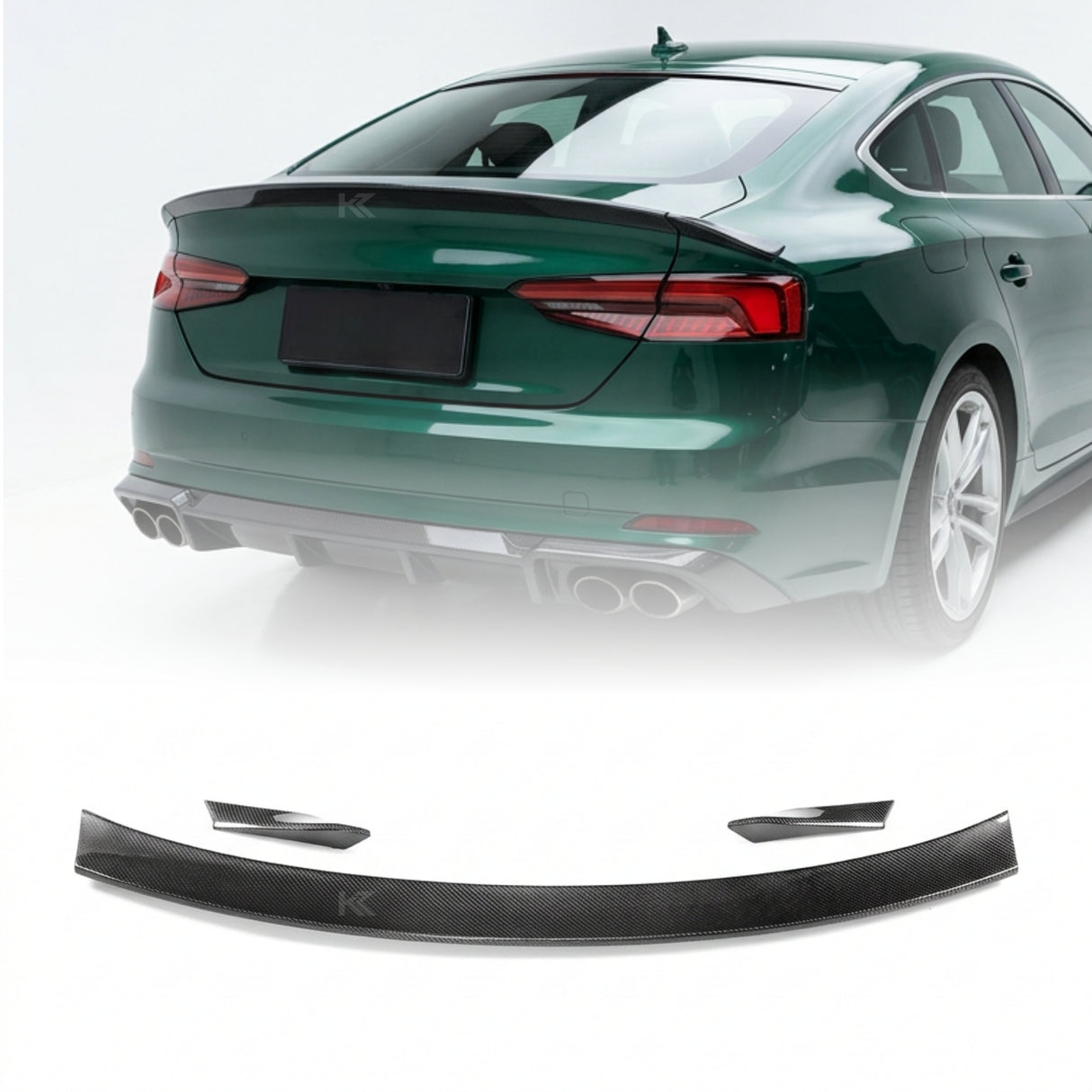 2017–2019 Audi A5 S-Line / S5 B9 Sportback 3-Piece Rear Trunk Spoiler – Carbon Fiber