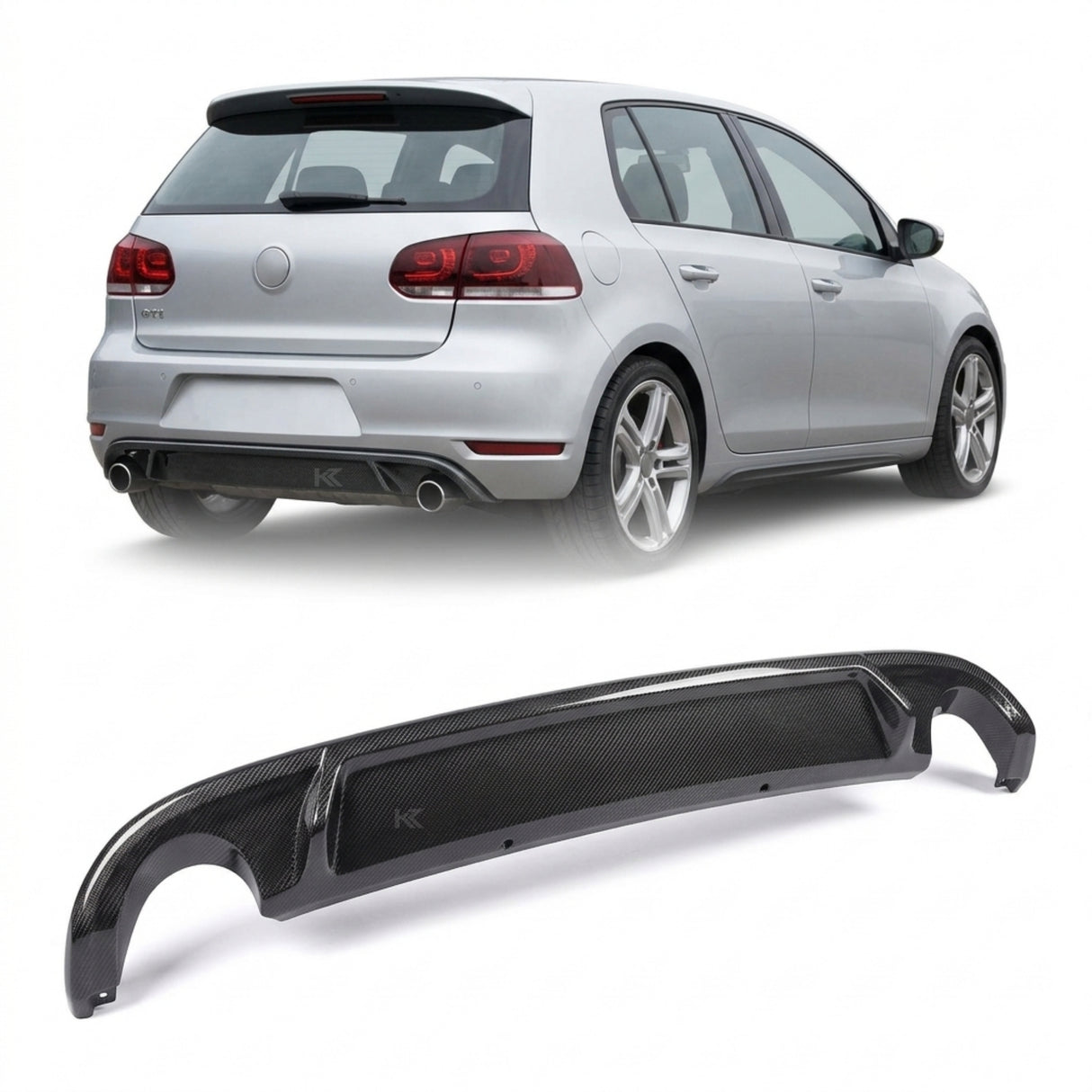 2010–2013 Volkswagen Golf GTI MK6 Rear Bumper Diffuser – Carbon Fiber