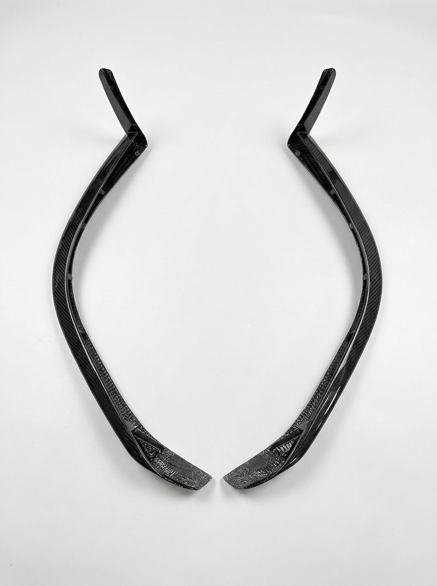 2022+ Ferrari 296 GTB OEM Style Polished Front Corner Guards - Dry Carbon Fiber