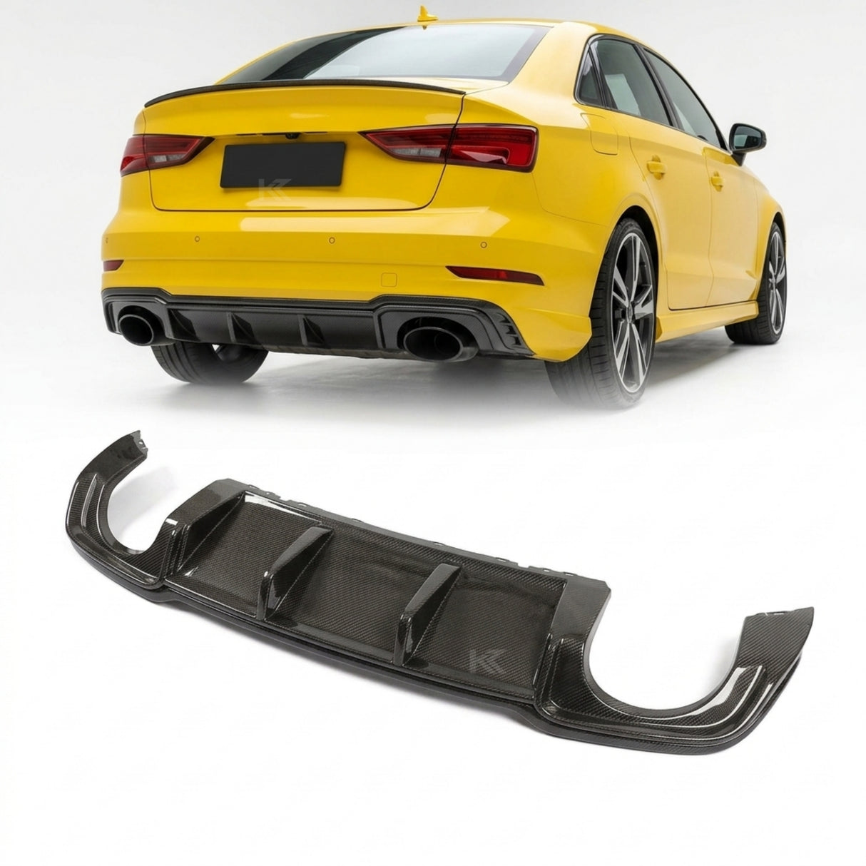 2017–2019 Audi RS3 8V Sedan Rear Bumper Diffuser Lip – Carbon Fiber