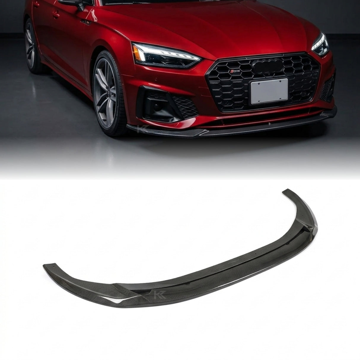 2020–2022 Audi A5 S-Line / S5 B9.5 Sportback & Coupe Front Spoiler Lip – Carbon Fiber