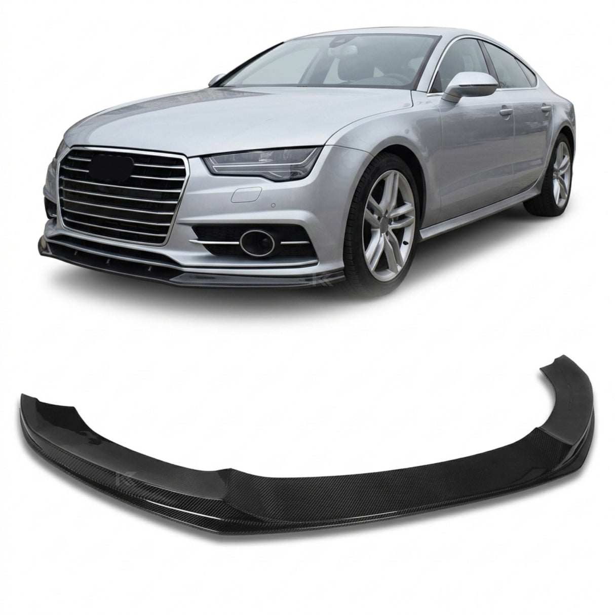 2012–2014 Audi A7 S-Line C7 Sportback Front Bumper Splitter – Carbon Fiber
