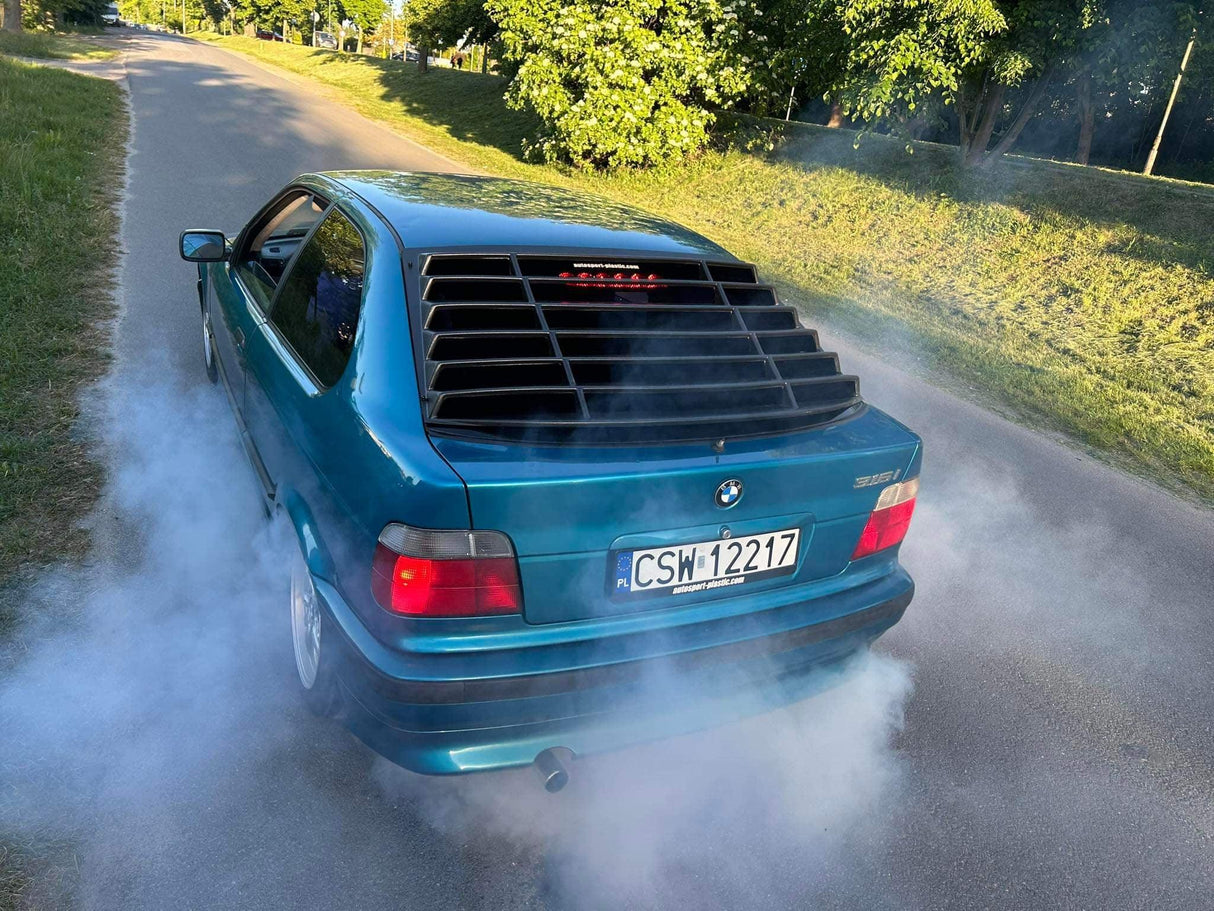 BMW E36 Compact Series 3 Black Back Windshield Louvers (1992 - 1999) - K2 Industries