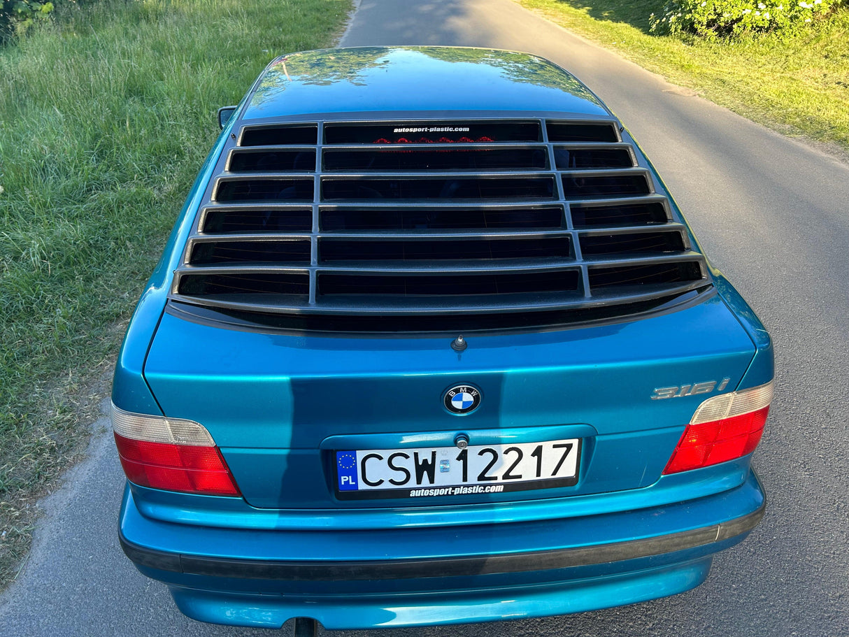 BMW E36 Compact Series 3 Black Back Windshield Louvers (1992 - 1999) - K2 Industries