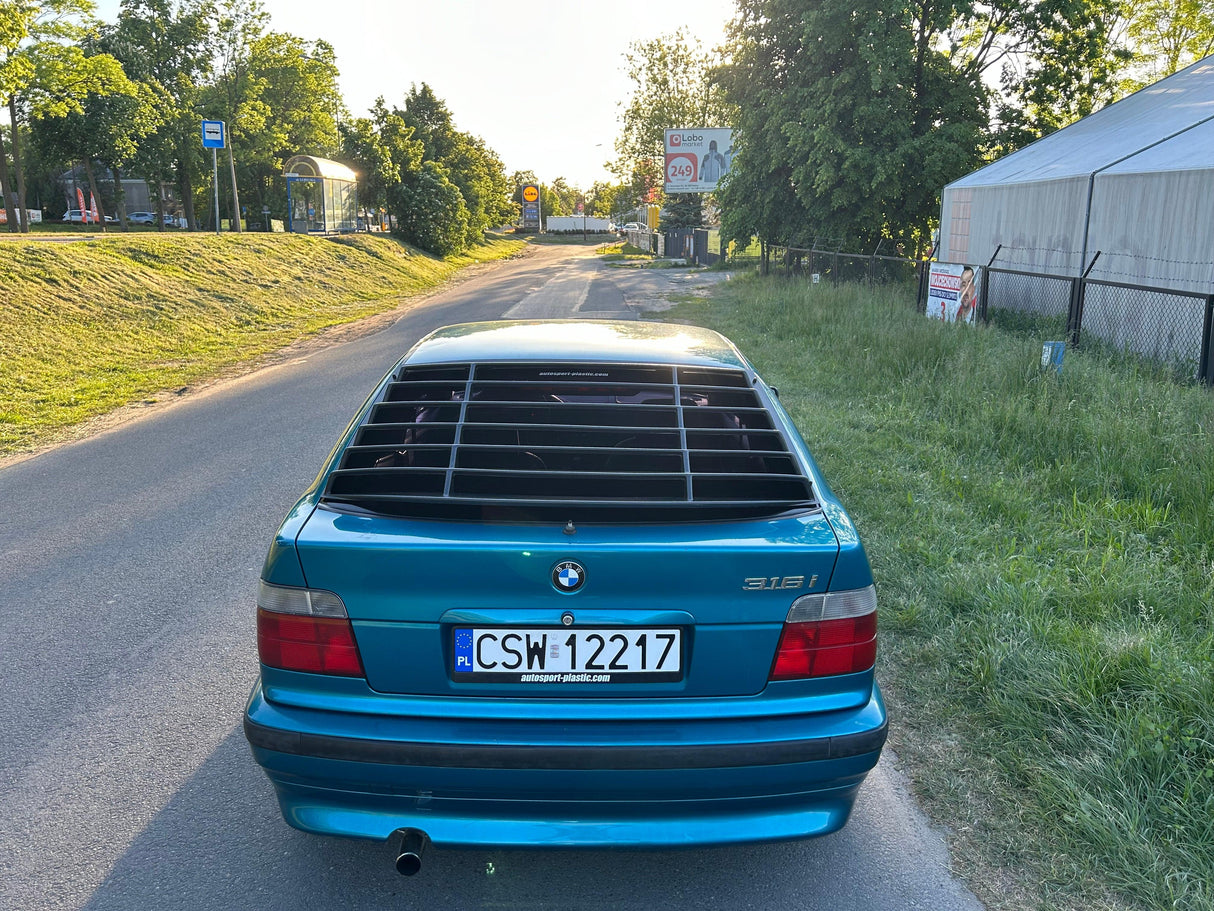 BMW E36 Compact Series 3 Black Back Windshield Louvers (1992 - 1999) - K2 Industries