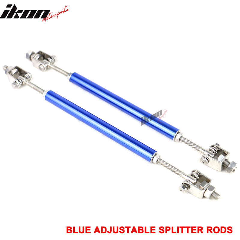 Universal Blue 2PCS 8-10.6" Front Bumper Lip Splitter Strut Rods Steel