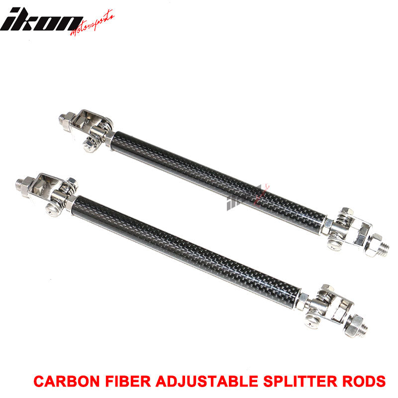 Universal Adjustable Carbon Fiber Front Bumper Lip Strut Rods 8-10.6"