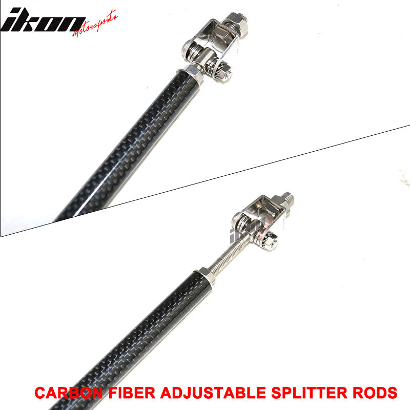 Universal Adjustable Carbon Fiber Front Bumper Lip Strut Rods 8-10.6"