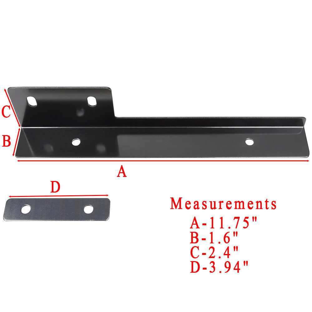 Universal Gunmetal Brush Front License Plate Relocate Mounting Bracket