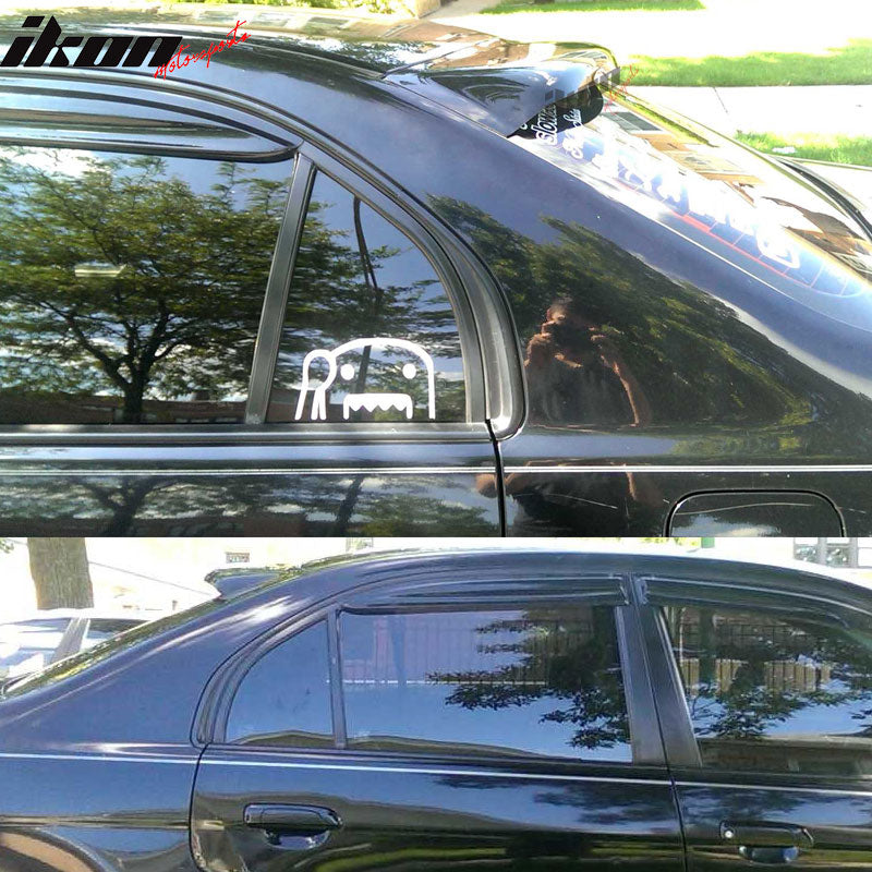 2001-2005 Honda Civic EM2 4Dr Roof Spoiler Sun Window Spoiler Rain Gua