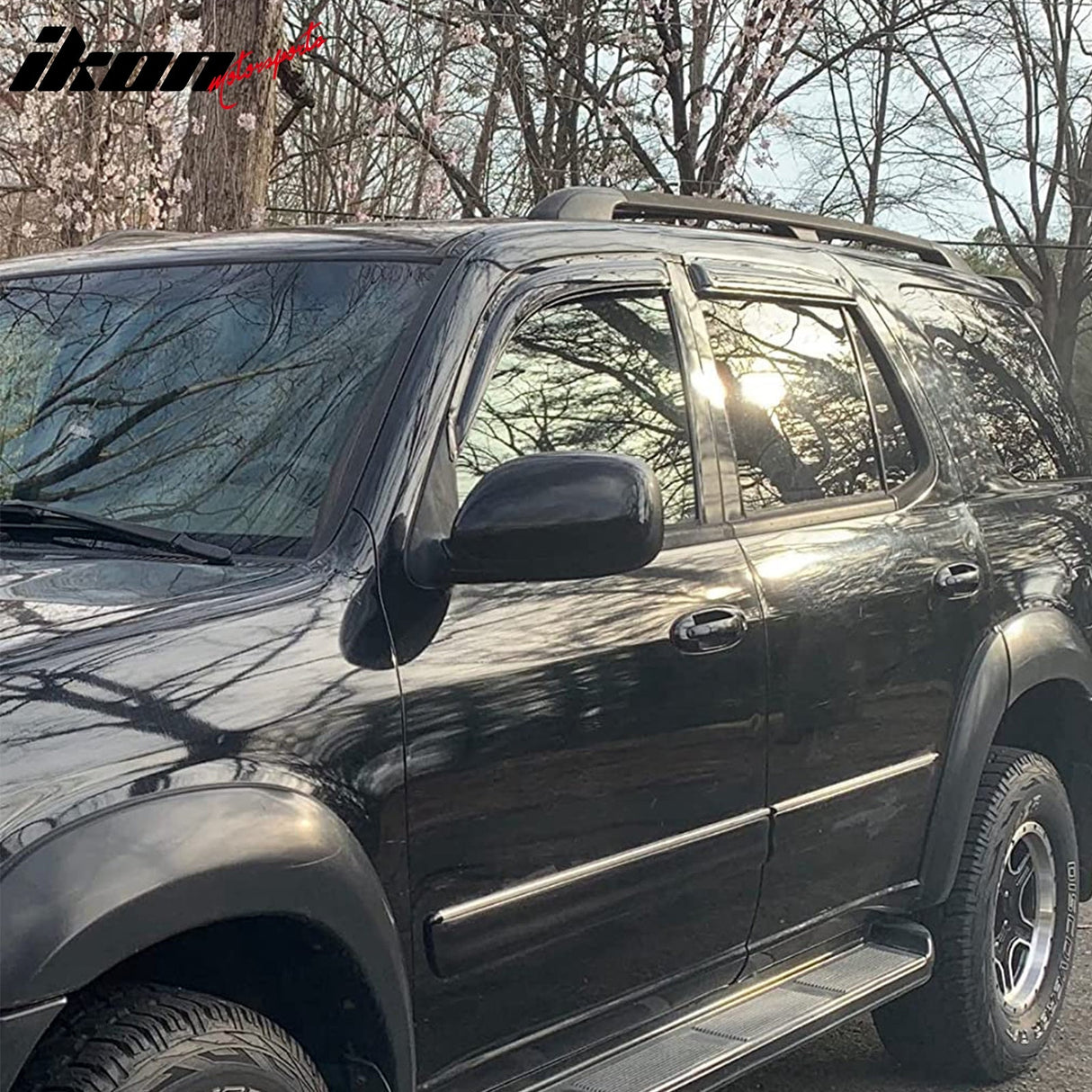 2001-2007 Toyota Sequoia Tape on Visor Windows Rain Guard Acrylic 4PC