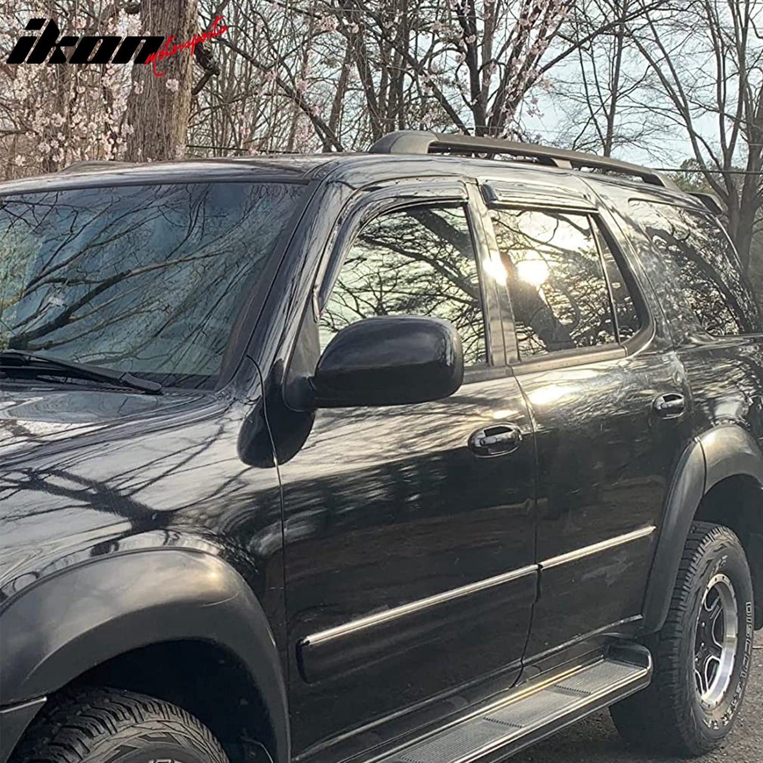 2001-2007 Toyota Sequoia Tape on Visor Windows Rain Guard Acrylic 4PC