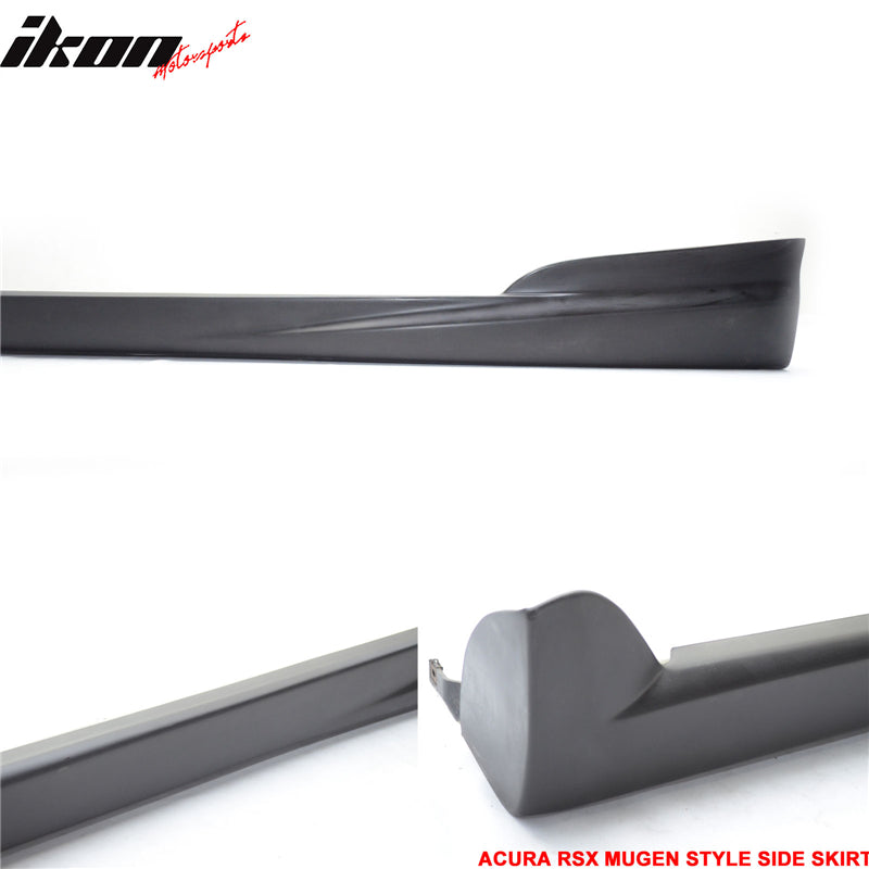 2002-2006 Acura RSX Mugen Style Unpainted Black Side Skirts Skirt PU