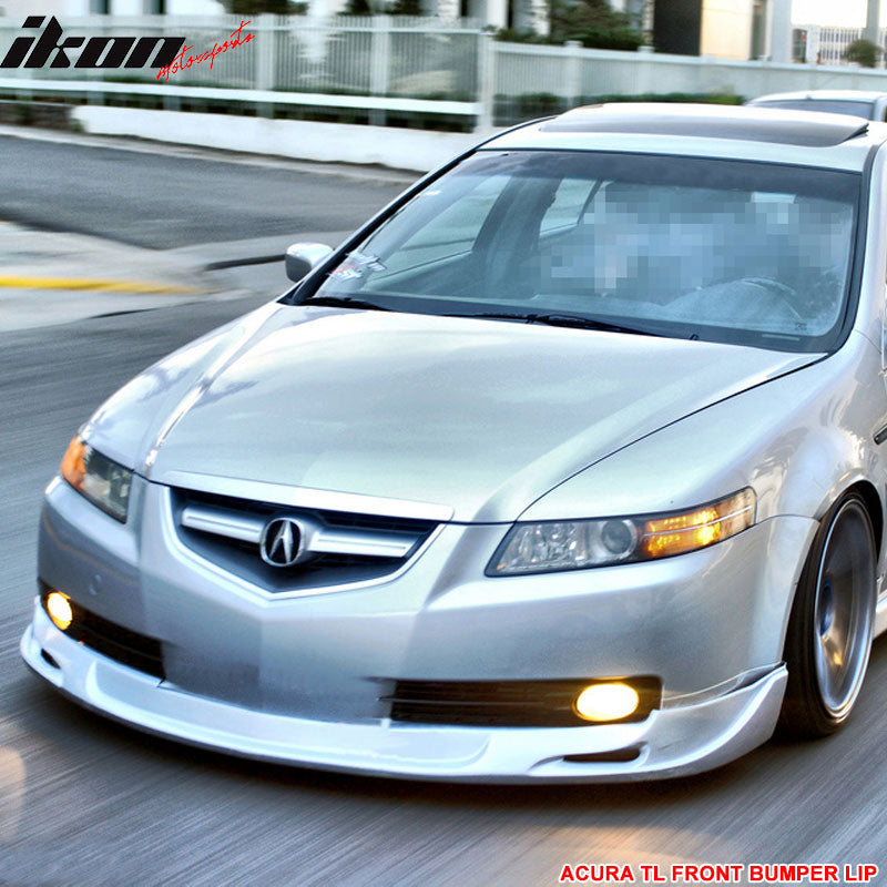 2004-2006 Acura TL Sedan MU Style Unpainted Black Front Bumper Lip PU