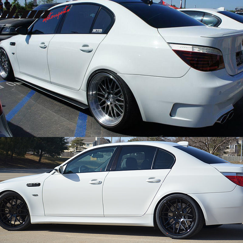 2004-2010 BMW E60 E61 M5 Style Unpainted Black Side Skirts Panels PP