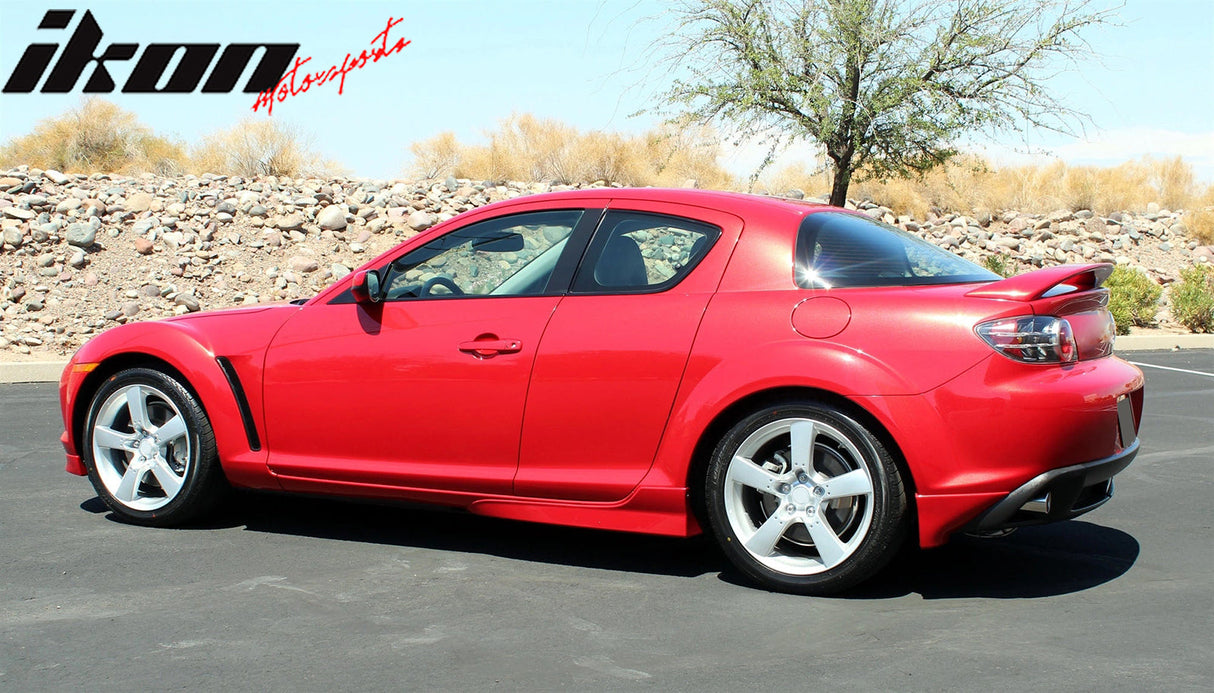 2004-2010 Mazda RX8 OE Style Unpainted Black Side Skirts Extension PU